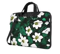 OAZCVBNN Hunter - Borsa per computer portatile, con stampa floreale e petali verdi, Nero , 13 inch