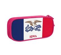 OAZCVBNN Iowa State Flag Print Pencil Case Storage Makeup Erasers Penne Studenti Scuola Ufficio Multi-Scene Uso, rosa, taglia unica, Set di zaini per la scuola