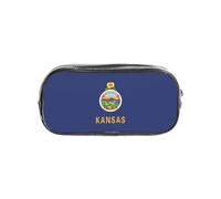 OAZCVBNN Kansas State Flag Stampa Ragazzi Ragazze per Cancelleria Trasparente Organizzatore Cancelleria Astuccio Forniture