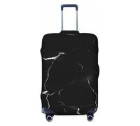 OAZCVBNN La valigia unica nera della stampa del marmo copre la copertura dei bagagli di viaggio con progettazione elastica anti graffio, Nero , S