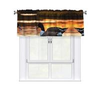 OAZCVBNN Loon Nature - Tende da cucina con stampa primaverile, 137 x 45,7 cm, motivo jacquard
