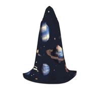 OAZCVBNN Mantello con cappuccio con stampa di pianeta stelle e galassie della Via Lattea, mantello con cappuccio, costume per cosplay, festival stagionali, abbigliamento da mago eventi