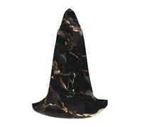 OAZCVBNN Mantello con cappuccio nero e oro, con stampa marmorizzata, per carnevale, cosplay, festival stagionali, eventi maghi