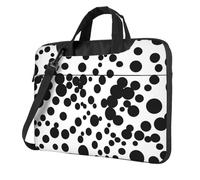 OAZCVBNN Nero & Bianco Grande Dot Print Versatile Laptop Bag Elegante Laptop Case Con Messenger Spalla Valigetta Opzioni, Nero , 15.6 inch