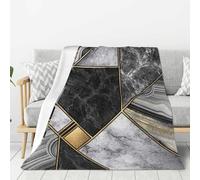 OAZCVBNN Nero marmo texture oro stampa tutto l'anno versatile coperta divano coperte biancheria da letto regali super morbido mano sensazione