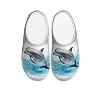 OAZCVBNN Ocean Dolphin Looking at You Print Versatile Uso Anti Pilling Lavabile Pantofole per Donne Uomini Accoglienti Scarpe eleganti