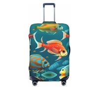 OAZCVBNN Ocean Underwater Fish Stampa Lavabile Valigia Universale Elastico Bagagli Protector Viaggio Manica Accessorio, Nero , L, Bagaglio a mano