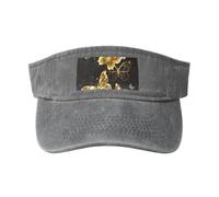 OAZCVBNN Oro Bianco Farfalle Stampa Nera Lavato Unico Cappello Vintage Fibbia Regolabile Classico Moda Casual Sport Caps, grigio, Taglia unica