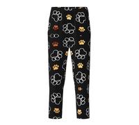 OAZCVBNN Pantaloni traspiranti con stampa di zampe di cane, festività natalizie, celebrazioni festive, donne e uomini, pigiama per famiglie, Nero , XS(5-6)