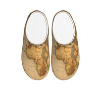 OAZCVBNN Pantofole lavabili anti pelucchi con stampa mappa del mondo, per donne e uomini, comode e alla moda