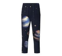 OAZCVBNN Pianeta Stelle e Via Lattea Stampa Pantaloni Traspiranti Stagione Vacanze Feste Feste Donne Uomini Pigiama Famiglia Divertimento, Nero , XS(5-6)
