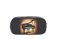 OAZCVBNN Pianoforte Violino e Note Musicali Stampa Ragazzi Ragazze per Cancelleria Trasparente Organizzatore di Matita Trasparente Astuccio