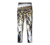 OAZCVBNN pinguini nella neve Stampa Pantaloni traspiranti Stagione festiva Celebrazioni Donne Uomini Pigiama Famiglia Divertimento, Nero , XS(5-6)