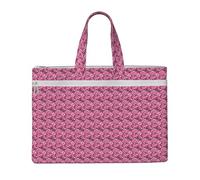OAZCVBNN Pink Butterfly Seamless Tile Print Grande Capacità Canvas Tote File Bag Ufficio Viaggi Shopping Organizer Borse di Immagazzinaggio