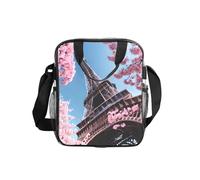 OAZCVBNN Pittura a olio Parigi Torre Eiffel Stampa Borsa per il pranzo trasparente per la conservazione degli alimenti Bento Box scuola e ufficio viaggio picnic