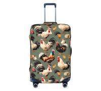OAZCVBNN Pollo e Gallo Stampa Stampa Lavabile Valigia Universale Elastico Bagagli Protector Viaggio Manica Accessorio, Nero , L, Bagaglio a mano