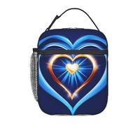 OAZCVBNN Pratica borsa termica per il pranzo con stampa a forma di cuore blu cielo riutilizzabile Tote lavoro picnic attività all'aperto casual