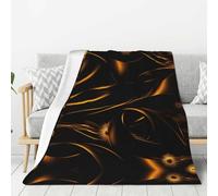 OAZCVBNN Sfondo nero e oro stampa tutto l'anno versatile coperta divano coperte biancheria da letto regali super morbida sensazione di mano