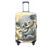 OAZCVBNN Simpatica copertura per valigie da viaggio con stampa di koala mamma con design elastico antigraffio, Nero , M