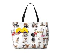 OAZCVBNN Simpatico motivo chihuahua carlino stampa borsa riutilizzabile elegante estate leggera vacanza picnic palestra campeggio uso versatile