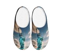 OAZCVBNN Statua della Libertà a New York Stampa Versatile Uso Anti Pilling Lavabile Pantofole per Donne Uomini Accoglienti Scarpe eleganti