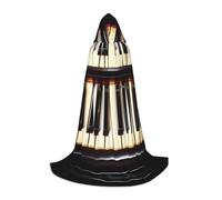 OAZCVBNN Tasti di pianoforte con note musicali stampa carnevale mantello con cappuccio mantello costume cosplay festival stagionale usura mago eventi