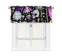 OAZCVBNN Tende da cucina con stampa di disegno di stregoneria magica, stile bohémien, elegante, 137 x 45,7 cm, in jacquard