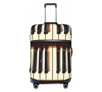 OAZCVBNN Valigia con tasti di pianoforte con note musicali, lavabile, universale, elastica, protezione per bagagli, accessorio da viaggio, Nero , M, Bagaglio a mano