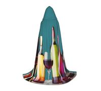 OAZCVBNN Vestaglia magica con stampa senza bottiglia con bicchiere da cocktail e vino per feste di Halloween e carnevale per uomini donne adolescenti bambini