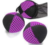 oazoxcx Palline da giocoliere per principianti e professionisti, 2 strati di rete e borsa per il trasporto, set da 3 palline da giocoleria da 62 mm, per bambini, viola/nero