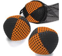 oazoxcx Set di 3 palline da giocoliere per principianti e professionisti, rete a 2 strati e sacchetto di trasporto, palline da giocoliere 62 mm per bambini (nero/arancione)
