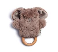OB DESIGNS - peluche musicale neonato morbido, con anello massaggiagengive in legno di faggio, imbottitura di materiale ecologico, lavabile in lavatrice, cm 15x10