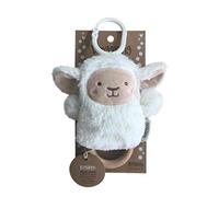 OB DESIGNS - peluche musicale neonato morbido, con anello massaggiagengive in legno di faggio, imbottitura di materiale ecologico, lavabile in lavatrice, cm 15x10