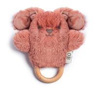 OB DESIGNS - peluche musicale neonato morbido, con anello massaggiagengive in legno di faggio, imbottitura di materiale ecologico, lavabile in lavatrice, cm 15x10