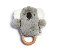 OB DESIGNS - peluche musicale neonato morbido, con anello massaggiagengive in legno di faggio, imbottitura di materiale ecologico, lavabile in lavatrice, cm 15x10