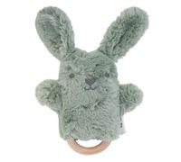 OB DESIGNS - peluche musicale neonato morbido, con anello massaggiagengive in legno di faggio, imbottitura di materiale ecologico, lavabile in lavatrice, cm 15x10