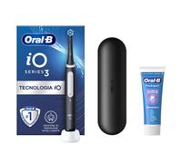Oral-B Spazzolino Elettrico Ricaricabile iO 3 Nero, 1 Spazzolino Elettrico, 1 Testina Di Ricambio, Custodia Da Viaggio + Dentifricio Oral-B Pro-Expert Sbiancante Delicato, Pulizia Denti