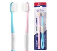 OB rush - Spazzolino da denti extra morbido, ultra morbido per gengive sensibili, setole nano filo da 20 carati, spazzolini da denti morbidi per donne in gravidanza, anziani e