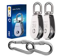 OBA Carrucola Puleggia per Sollevamento 32mm con Cuscinetti Carrucole in Acciaio Inossidabile per Fune Fitness Carico 250kg, 2 Puleggia