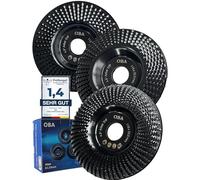 OBA Intaglio Legno Mola Disco Abrasivo 115mm x 22.2mm, 3 pezzi Smerigliatrice Angolare Disco per levigatura modellatura lucidatura