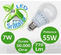 OBA LAMPADINA LED SRICAM ITALIA E27 LED SMD 7W LUCE FREDDA 6500k