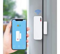 OBA Sensore allarme di apertura WIFI. Per porte e finestre, avviso tramite notifica sullo Smartphone Funziona con Alexa Google Home SmartLife