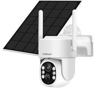 OBA Telecamera di Sicurezza WiFi Solare Srihome DH005 4MP, PTZ, Visione Notturna, Rilevamento Movimento, Resistente alle Intemperie IP66