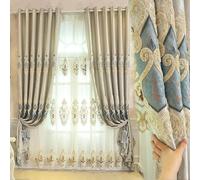 ObaBO 1 Pannello Europeo retrò Tenda Spessa Moda Jacquard Tenda Parasole Tenda divisoria per Soggiorno Camera Letto Ufficio Balcone Decorazione della casa,Moonlight White-138 * 84in