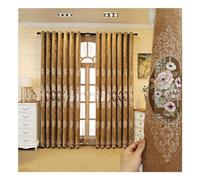 ObaBO 1 Pezzo Ricamato Semi Sheer Tende, Doppio Strato, Stile Europeo Ricamato Voile Curtain per Farmhouse Soggiorno Camera da Letto, Punching,Brown-94 * 94in