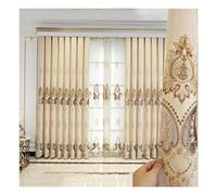 ObaBO 1 Pezzo Ricamato Semi Sheer Tende, Doppio Strato, Stile Europeo Ricamato Voile Curtain per Farmhouse Soggiorno Camera da Letto, Punching,Beige-138 * 94in