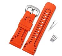 OBAEHH Per sette il cinturino del venerdì P3C/02 Q1 M1/M2 2 Filla in gomma impermeabile da 8 mm per uomini Accessori per la banda di guardia Braccialette 28mm(Orange black silver)