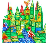 obakaer Dinosauri per Bambini Età 3 4 5 6 7 Costruzioni Magnetiche Educativo Blocchi Magneti Set Giocattoli STEMS Creatività Montessori Regalo per 3+ Anni Ragazzi Bambine, 46 Pezzi
