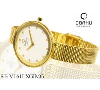 OBAKU Denmark Orologio da Donna V161LXGIMG Acciaio Inox Dorato Milanaise-Armband