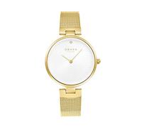 Obaku Orologio da donna con diamanti in acciaio giallo, Bracciale